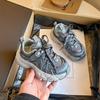 Boys' Fashionable Color-Block Sneakers2026Spring and summer new models of girls' dad shoes, casual shoes, running shoes for older children