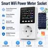 AC85-290V 16A Умная розетка-счетчик электроэнергии Tuya WiFi Управление через приложение Монитор напряжения, тока, мощности, энергии Статистика электроэнергии Розетка