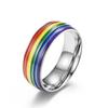 Rainbow Element Titanium Steel Ring Niche and Personalized Stainless Steel