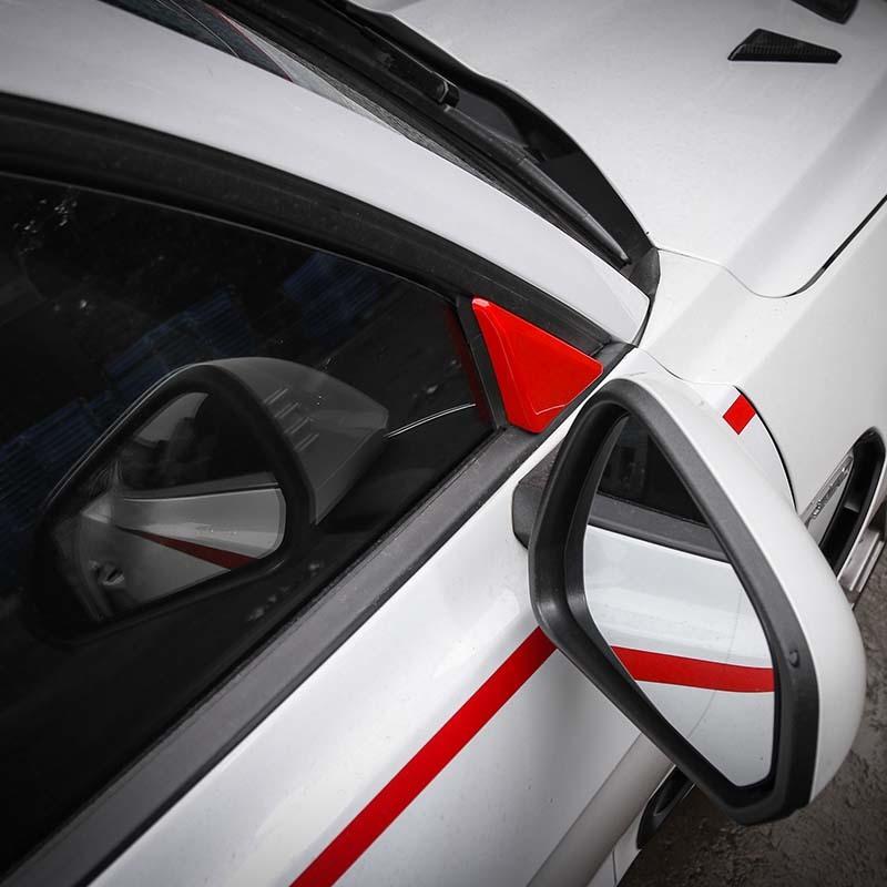 ABS A-pillar Triangle Trim Decoration Cover Sticker Trim For Ford Mustang 2016 Up Car Exterior Accessories
