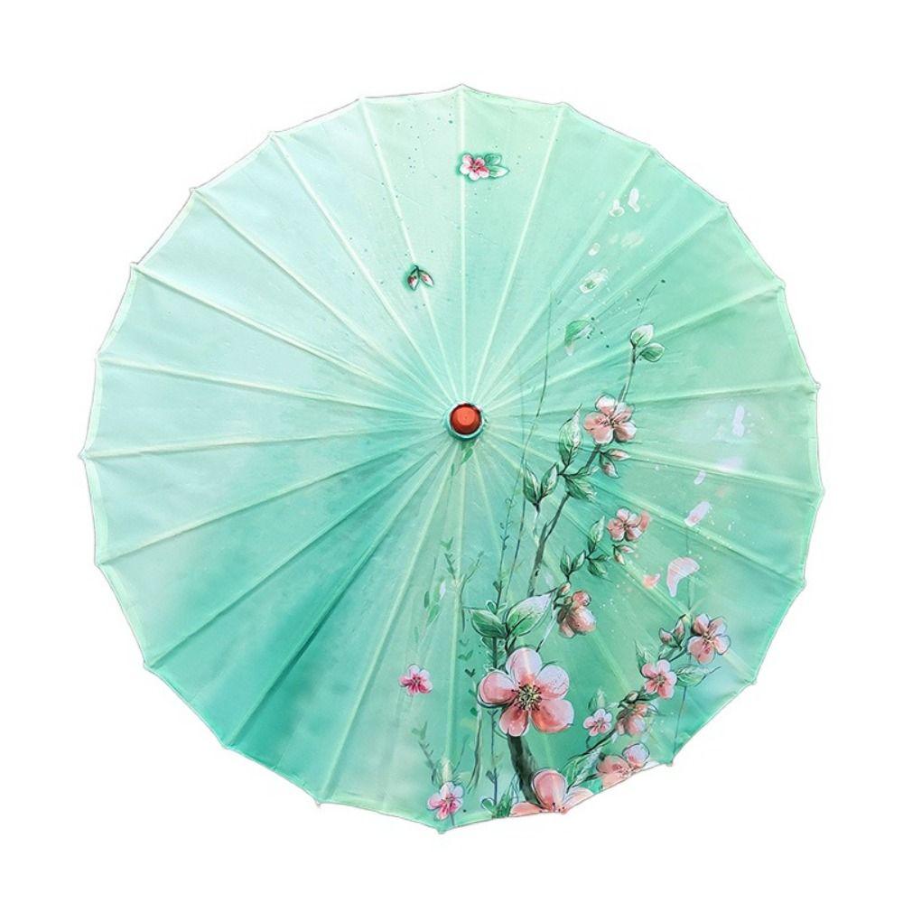 Vintage Chinese Silk Umbrella Decorative Hanging Stick Umbrella Sturdy Oiled Paper Umbrella Kids