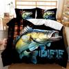 Big Pike Fishing Hunting Bedding Set Boys Girls Twin Queen Size Duvet Cover Pillowcase Bed Kids Adult Home Textileextile