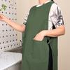Априон в деревенском стиле с круглым вырезом Хлопковая рабочая одежда для выпечки Одежда для студии Кухонный фартук Цветочный магазин