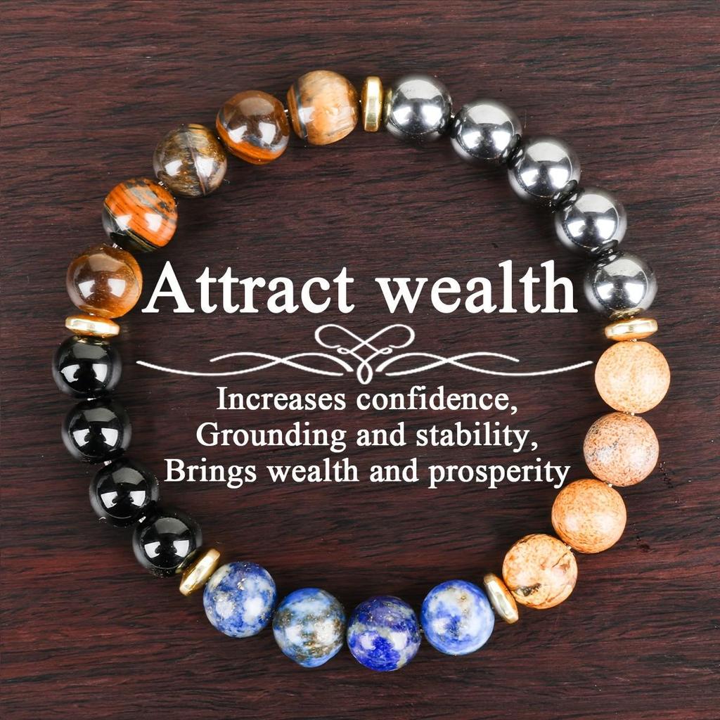 Малахитовый Тигровый глаз Бусинный Счастливый Браслет для Мужчин и Женщин