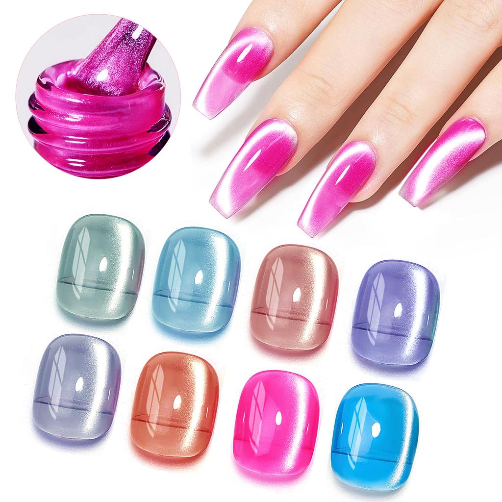 Nail Art Water Light Лак для ногтей Кошачий глаз Фототерапия Кристалл Широкий Лак для ногтей Кошачий глаз