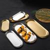 Stainless Steel Dining Dish Plate Tray Jewelry Cosmetic Decorative Trays Organizer Snack Nut Fruit Cake Holder Storage Kitchen