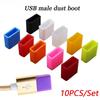 10 шт./компл. кабель передачи данных USB пылезащитная заглушка зарядный провод силиконовый защитный колпачок USB защитный чехол от пыли