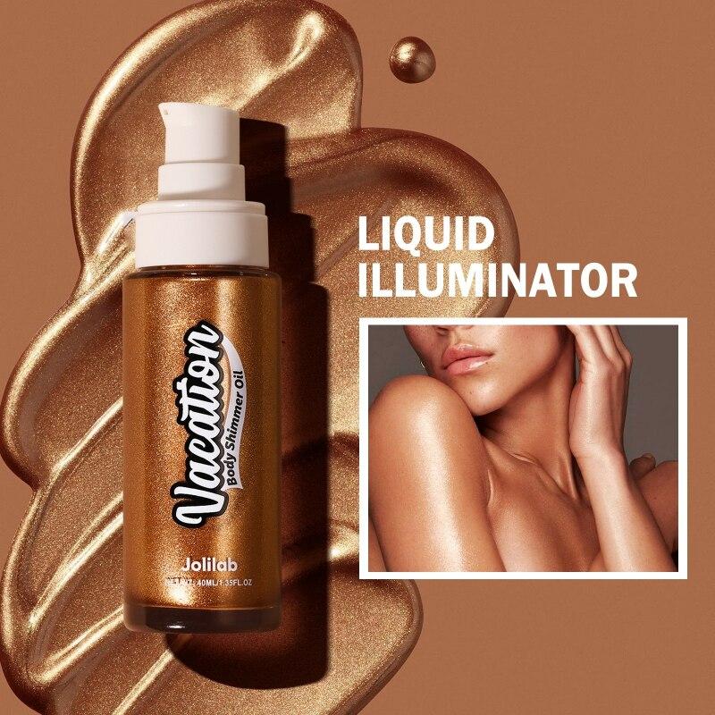 40Ml 6 Colors Liquid Highlighter Glow Shimmer Copper Color Makeup Bronzers Face Body Brighten Shine