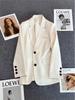 Женская универсальная пиджак-костюм Off-White 2025 Весна/Осень, высококачественный, корейский стиль, для повседневной носки и офиса