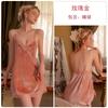 Women's Velvet Lace Cutout Backless Cami Sleep Dress with Robe for Fall Winter
