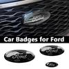 3PCS Front Rear Steering Wheel Badge For Ford Edge Escape Fiesta Transit Ranger Roush Fusion Focus Mondeo Kuga Stainless Decal 53E