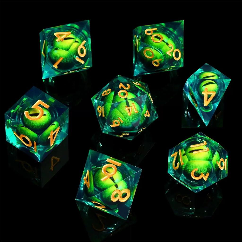 Pointed Resin Longan Movable Baldur's Gate Dice Set Dungeons & Dragons Board Game DND Cthulhu Running Group
