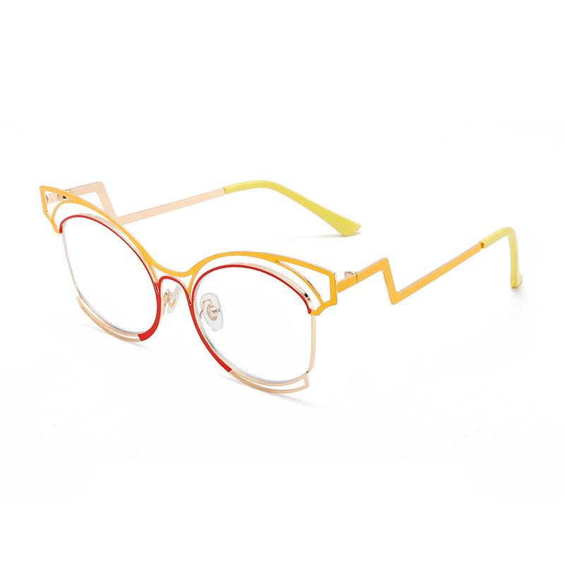 Rhaegal цветная металлическая оправа кошачий глаз синий светоблокирующий очки женский стильный дизайн линзы плано косметические очки