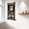 Vintage Moon & Music Open Book Metal Tin Sign, Dark Blue Night Sky Stars Double Moons Floral Decor, 'STAY WILL' & 'MOON CHILL' f