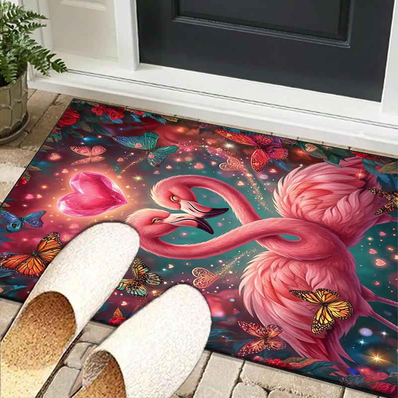 Love Birds In Heart Office Rug Chair Mat, Entryway Carpet, Suitable for Front Door, Bedroom, Living Room, Desk, Holiday Gift