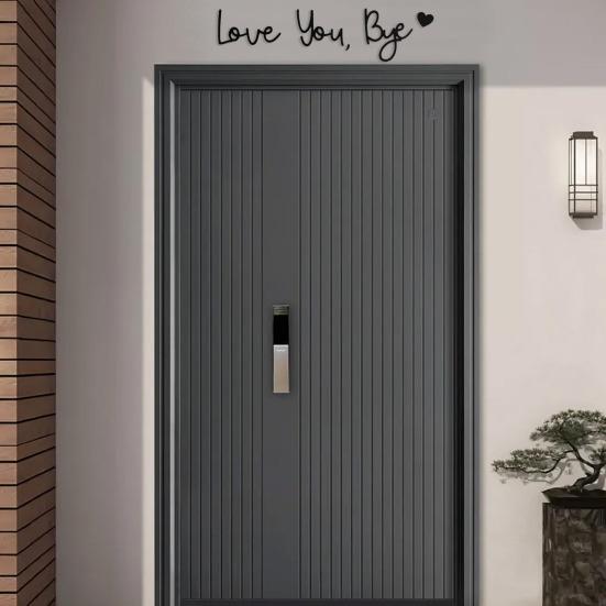 Wall Art Wooden Sign Love You Bye Script Sign Above Door Entryway Decor Sign for Home Entrance Wall Valentine's Day Decoration