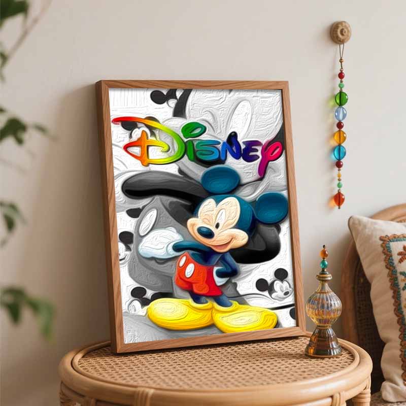Disney Mickey Mouse Oil Art Painting Kit Home Wall Decor Handmade Gift Modern Craft Canvas Wall Art Painting Pictures For Living Room