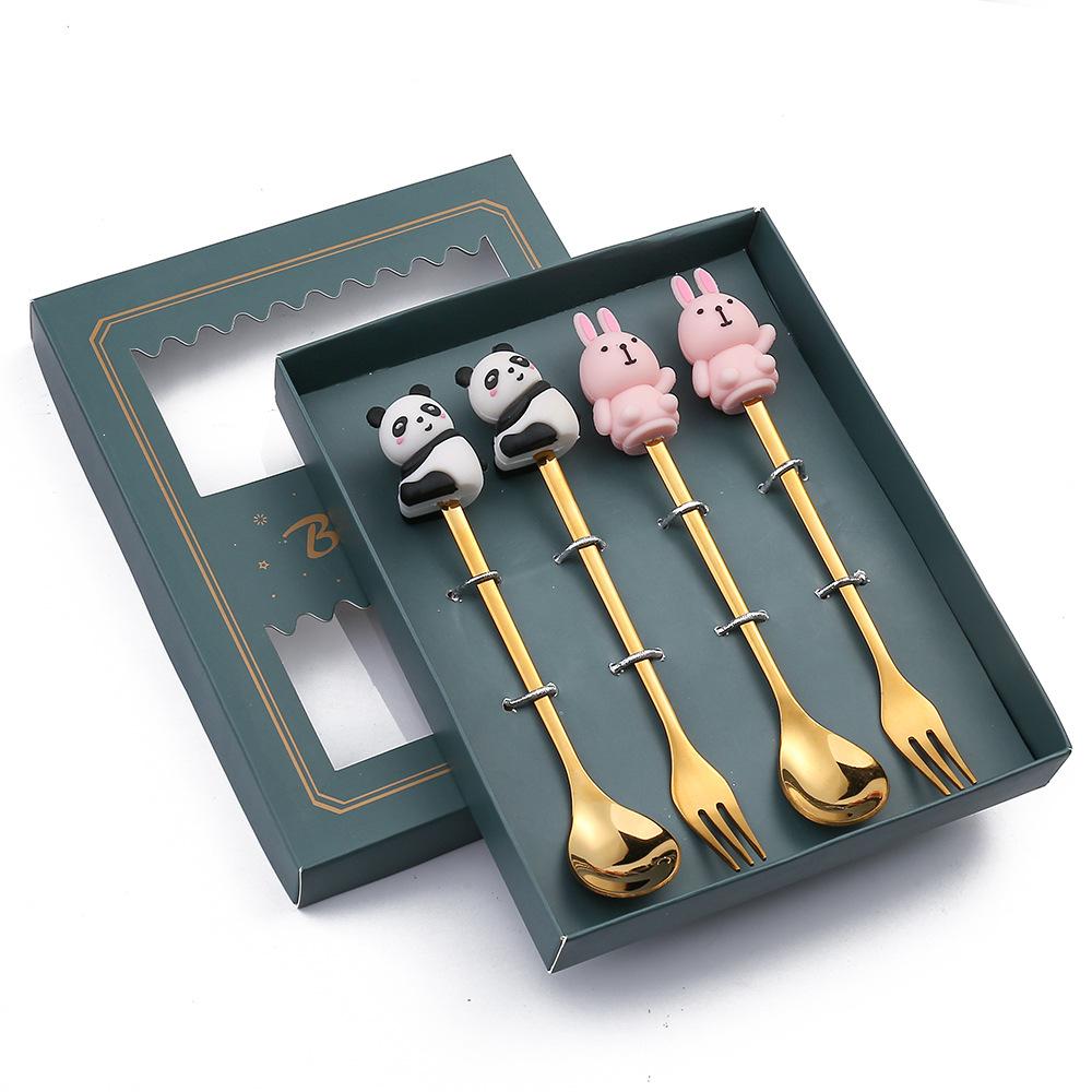 HANYANG 410 Stainless Steel Cutlery Home Hotel Use Cute Spoon Fork Western Cutlery