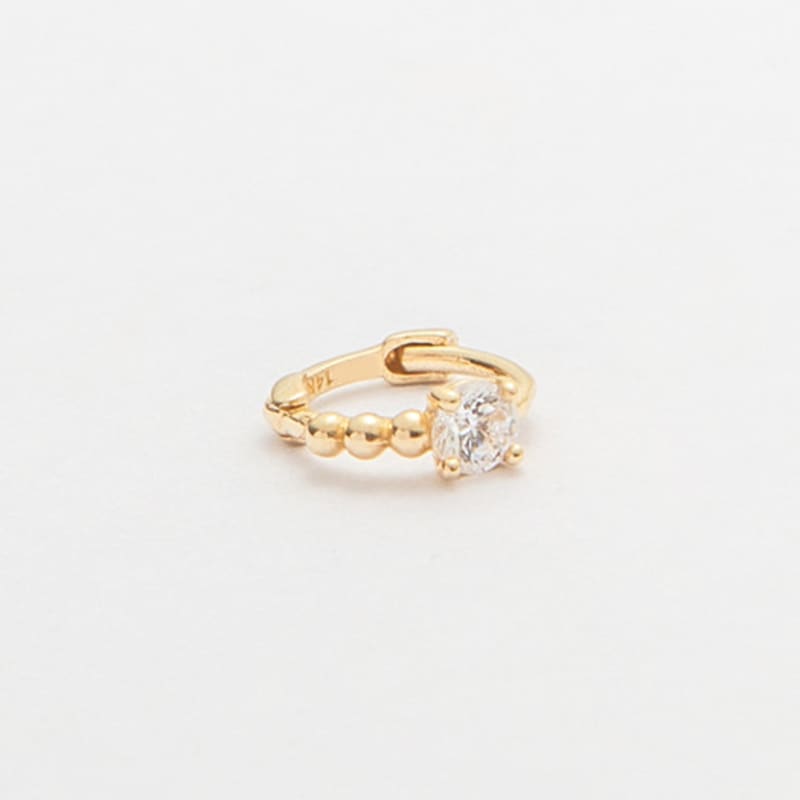 LUNNE 14k Мини-шарик Кубик Серьги-гвоздики (14-каратное золото) #ER09