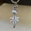 Y2K Fashion Snowflake Pendant Keychain Sweet Girly Keyring Phone Lanyard Car Key Holder For Girls Bag Charms Gift