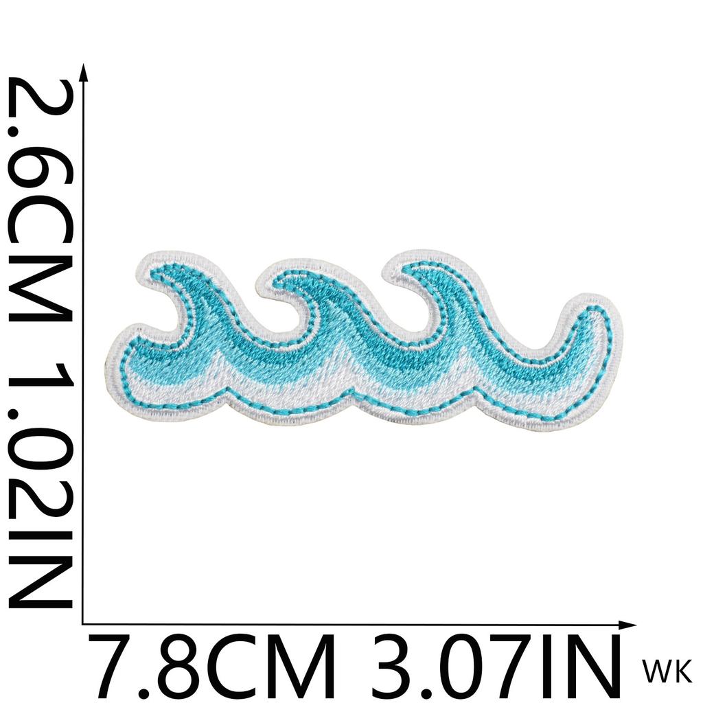 2025 New Patches 10 Pcs Blue Seashell Crab Embroidered Patches Iron On Clothing Hat Bag Shoe Repair Phone Gift Box Decor DIY