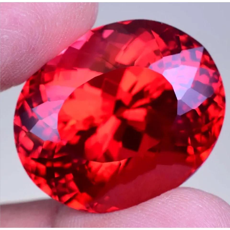Natural Padparadscha Sapphire Oval 9.45 Ct Flawless Certified Loose Gemstone