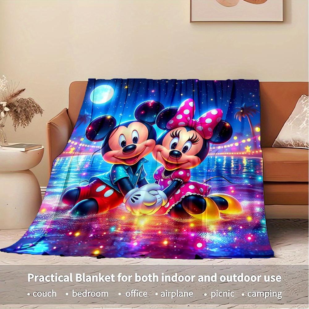 1pc Flannel Minnie Mouse and Mickey Mouse Bedding Throw Blanket Sofa Cover Gift Home Decor - Perfect for Sofa, Bed or Any Furniture -