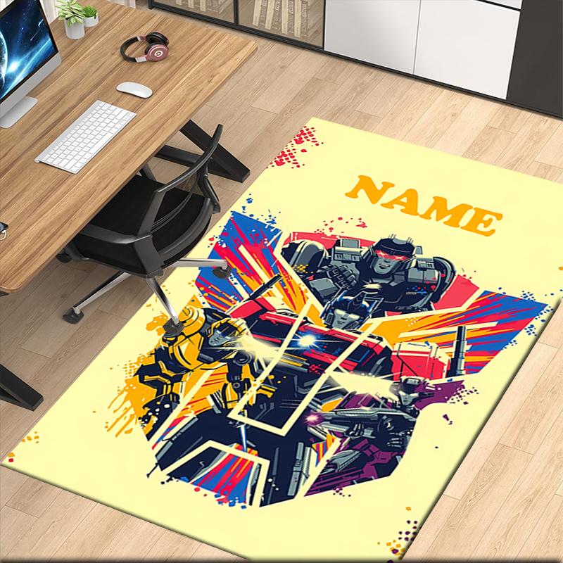 Custom Name Transformers Printed Carpet, for Office Chair Living Room Bedroom Kitchen Room Decor Gifts.