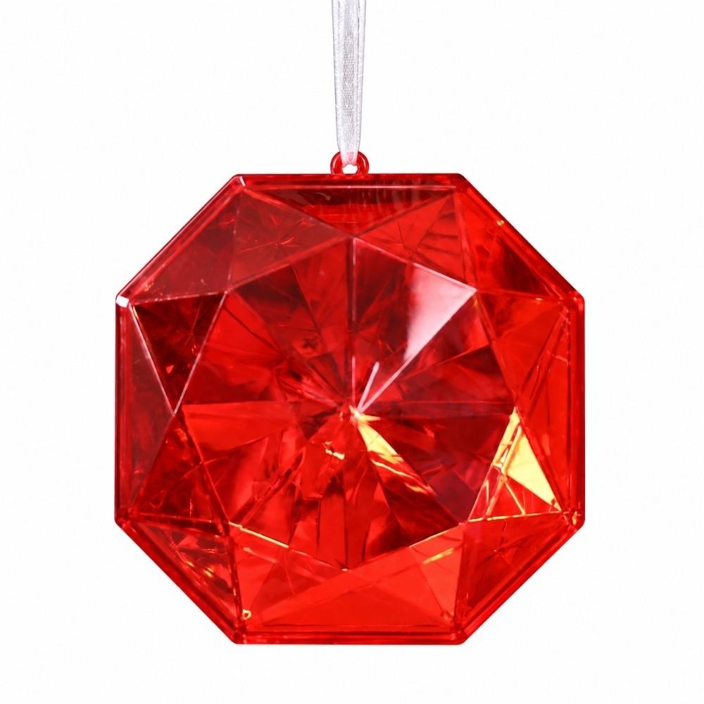 Transparent Christmas Tree Ornament Faceted Diamond Hanging Pendant Holiday Party Decor