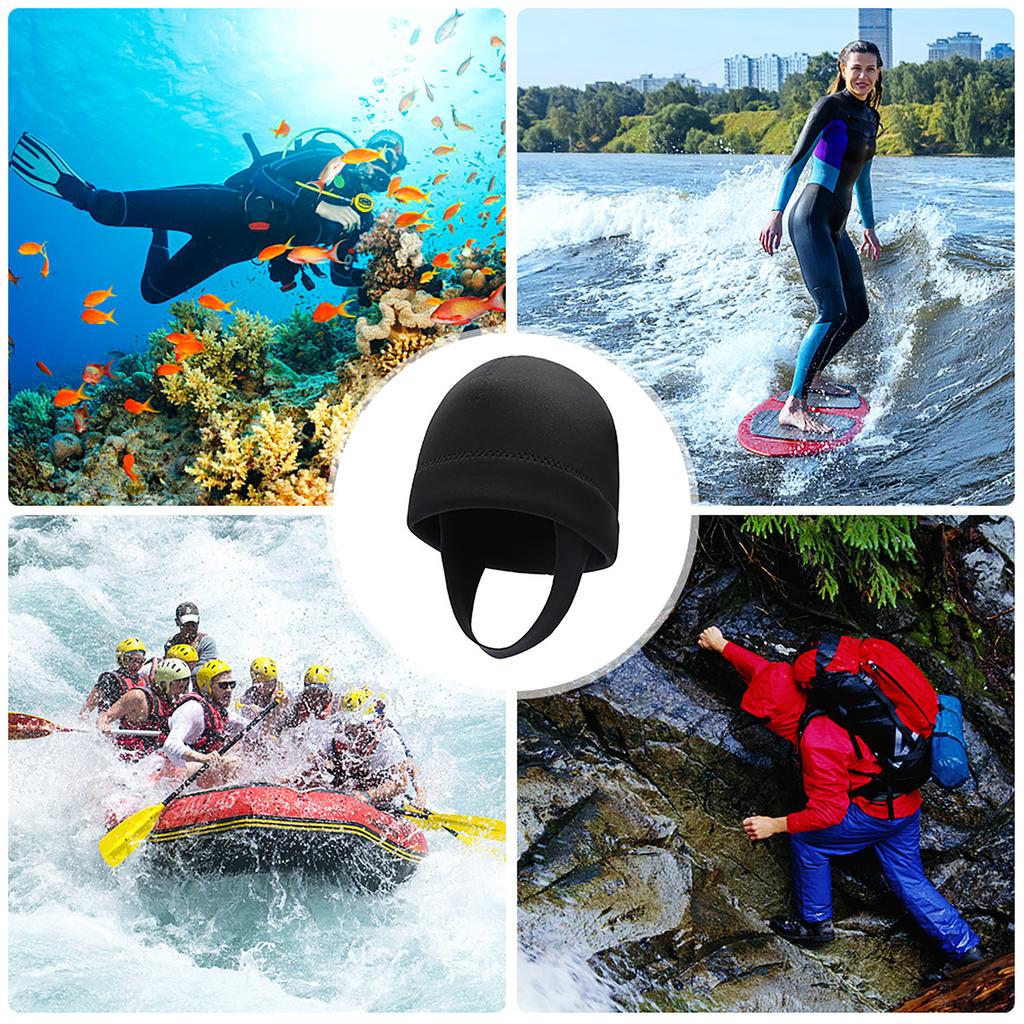 2mm Neoprene Snorkeling Cap UV Protection Warm Diving Hood Wetsuit Beanie Cap for Snorkeling Swimming Surfing Kayaking