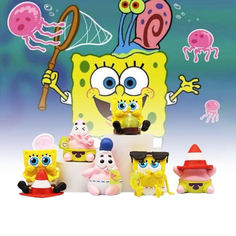 Adorable Sponge Friends Collectible Figures Starfish Pvc Toys For Anime Enthusiasts