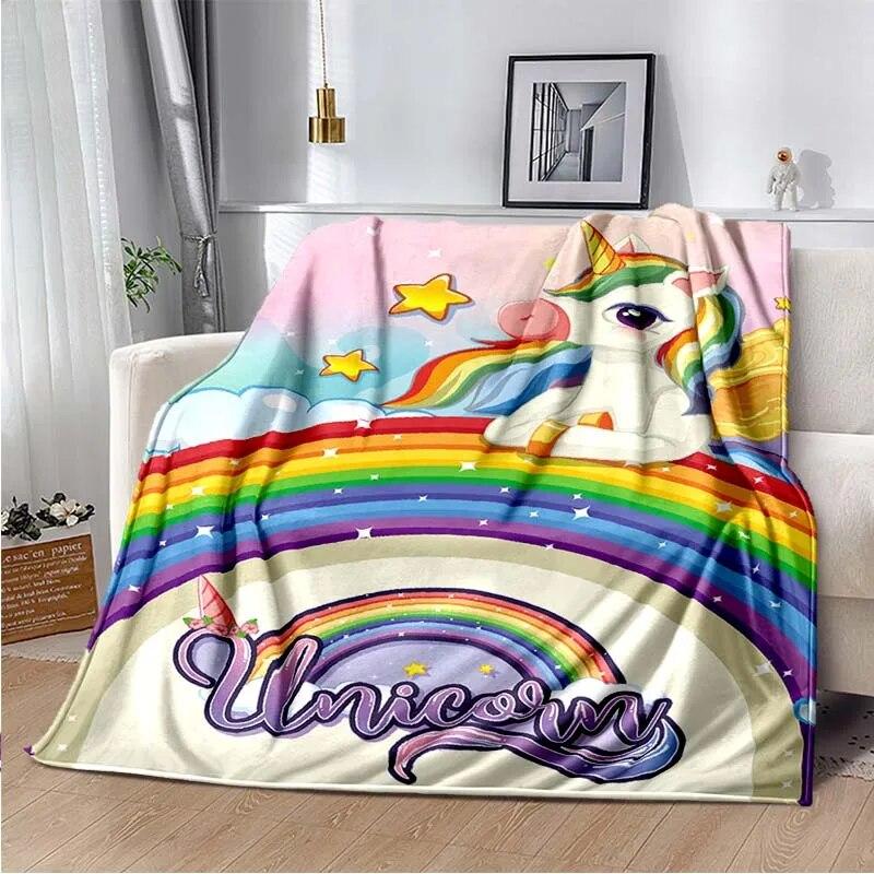 Милое розовое одеяло с единорогом, одеяло для дивана, украшение для спальни, гостиной, одеяло для кровати, одеяло для пикника, одеяло
