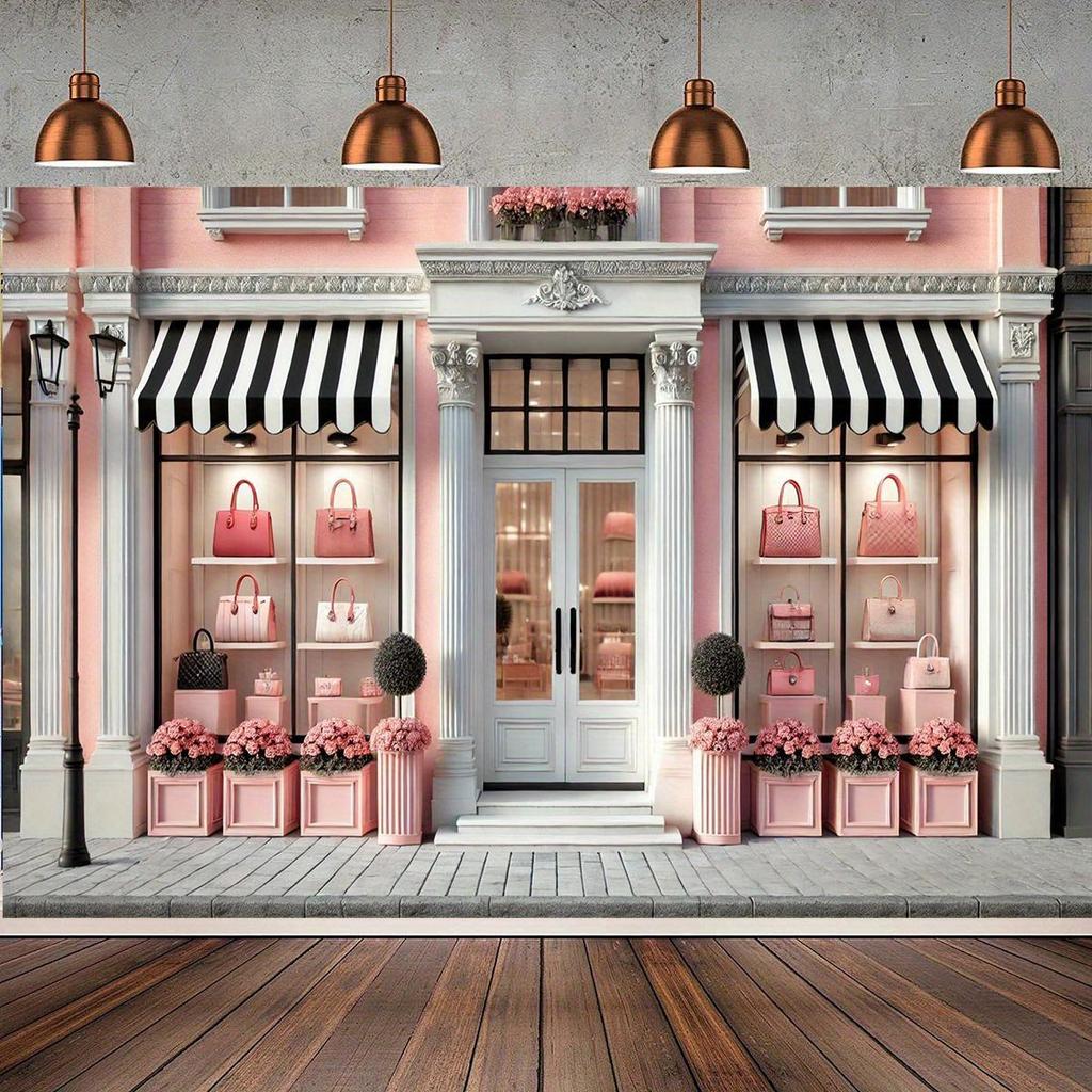 1 unique pink garden window display background - durable polyester fiber - Party decoration Christmas birthday