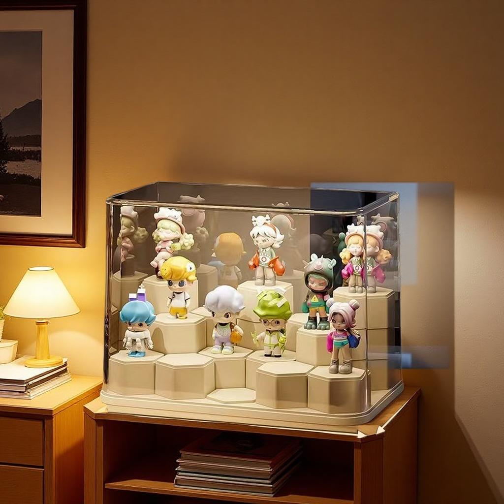 DIY blind box figurine storage display rack, acrylic transparent dustproof cabinet, doll building block ornaments