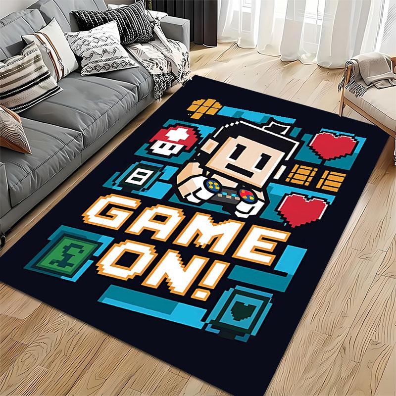 Pixel Gaming Theme Carpet suitable as a non-slip mat for the living room or bedroom sofa