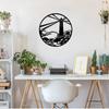 1pc Lighthouse Metal Wall Art Nautical Wall Metal Sculpture Black Metal Wall Decor 22"x22" Living Room/Home Decoration