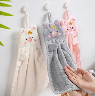 Полотенце для рук из кораллового флиса с мультяшным животным