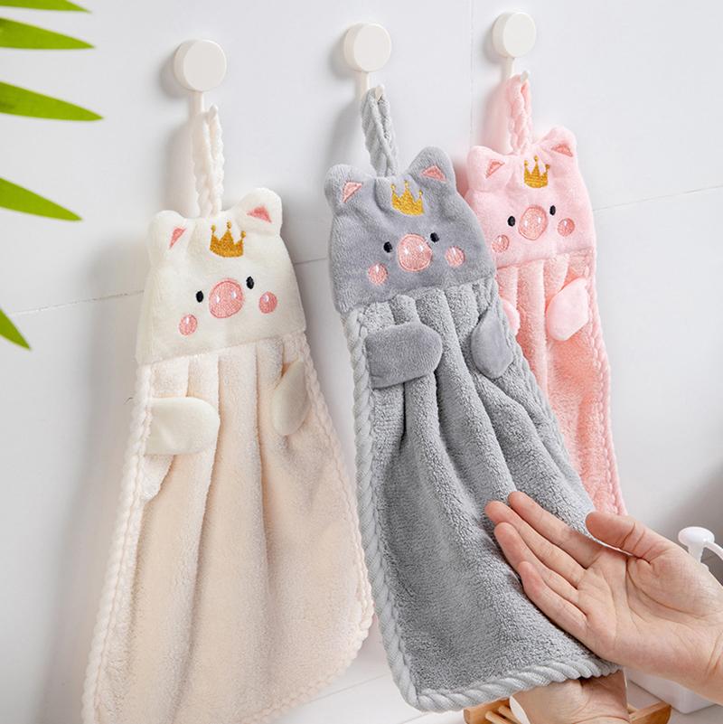 Cartoon Animal Coral Fleece Hand Towel