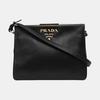 [Pre-Owned] Light Frame Black Leather Shoulder Bag - Good #17UB8P5