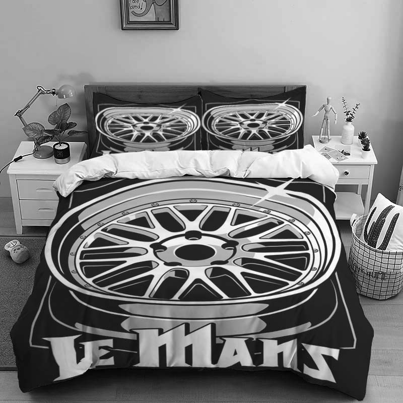 High-definition graphic printB-BBS-S-Style Wheel Rim Print Bedding Set (Duvet Cover & Pillowcases)  Bedroom Decor  Single/Double