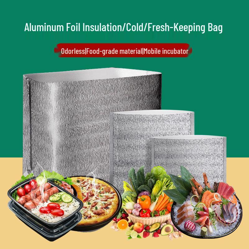 Large Capacity Thickened Aluminum Foil Insulated Bag with Adhesive Strip