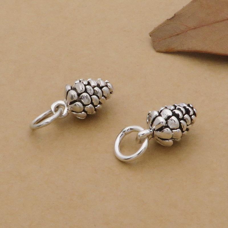 Серьга из стерлингового серебра 925 пробы DIY Аксессуары для бижутерии Маленькая красная основа для подвески Шармы для женских украшений Аксессуары для браслетов