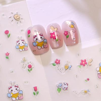 Милый и очаровательный мультяшный стикер для ногтей hello kitty кошка стикер для маникюра японский стиль стикер для маникюра