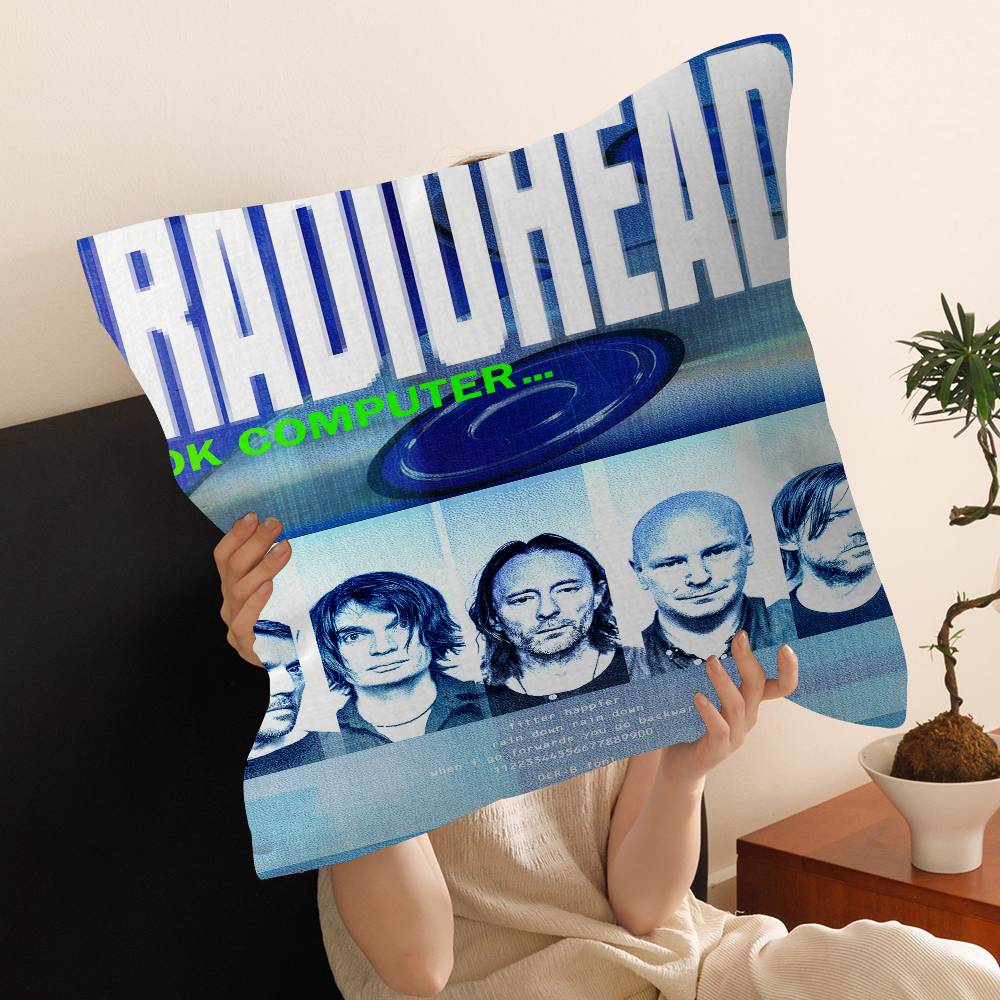 Винтажная Подушка с Логотипом Рок-Группы Radiohead Аниме Подушка Подушка для Изголовья Дивана-Кровати Чехол для Подушки 45x45 см Модная