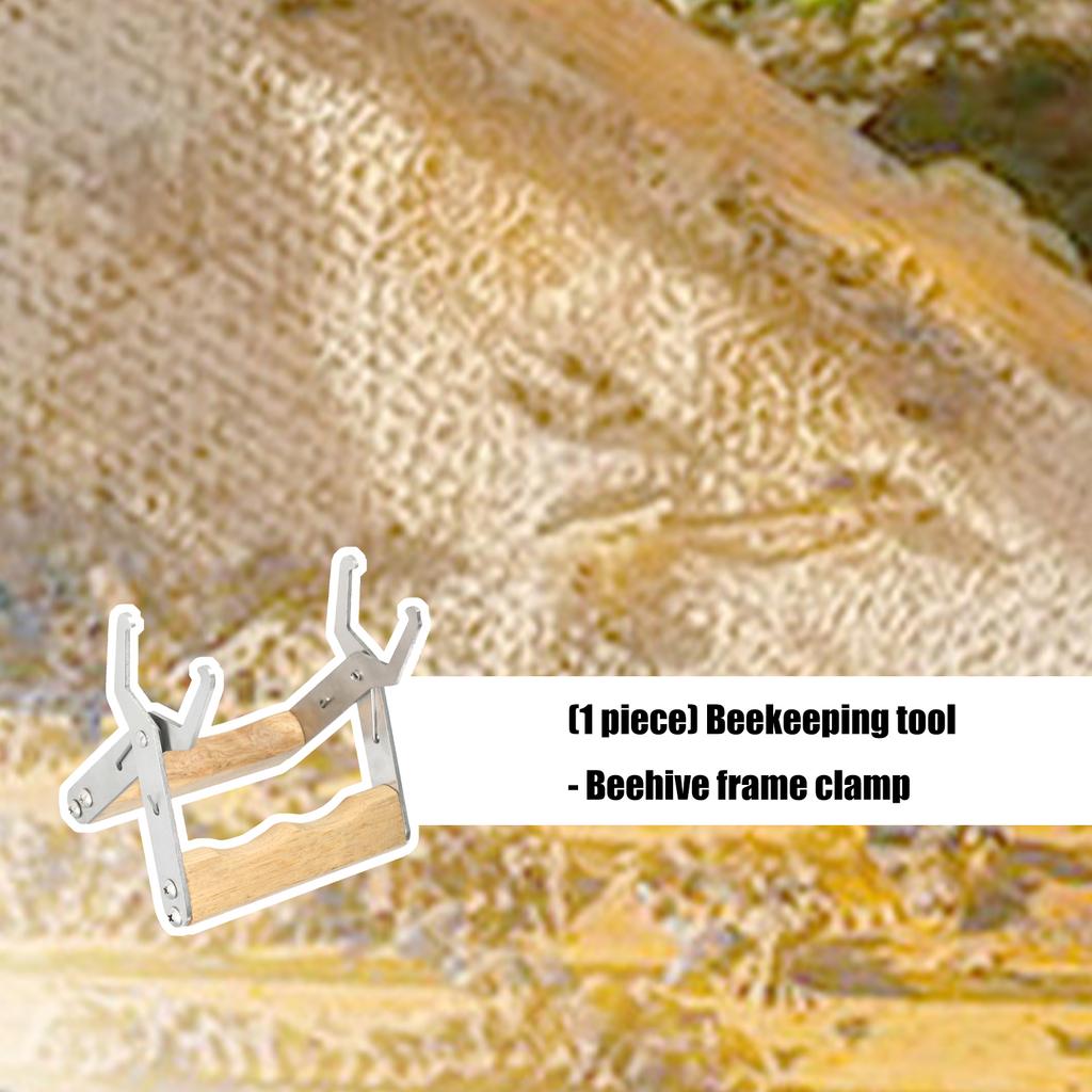 Прочный держатель рамки для улья из нержавеющей стали с эргономичной деревянной ручкой для безопасности и комфорта пчеловодства