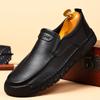 Fashion Men Toe-layer Cowhide New Style Soft-soled Soft-surface Non-slip Men Casual Leather Shoes Office Commuter Business Leather Shoes