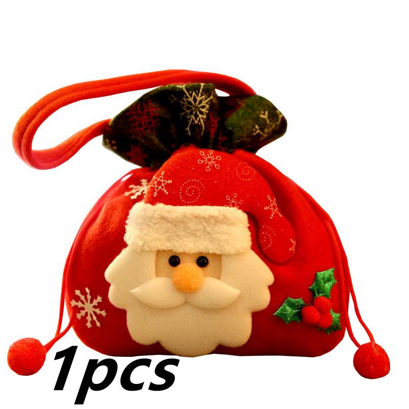 Рождественская идея Яблочный мешок Санта Клаус Детский подарочный мешок Конфетный мешок Пучок