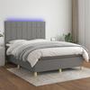 VidaXL Slat Bed Base with Mattress and LED, Upholstered Bed, Double Bed, Adult Bed for Interior Bedroom, 3135438