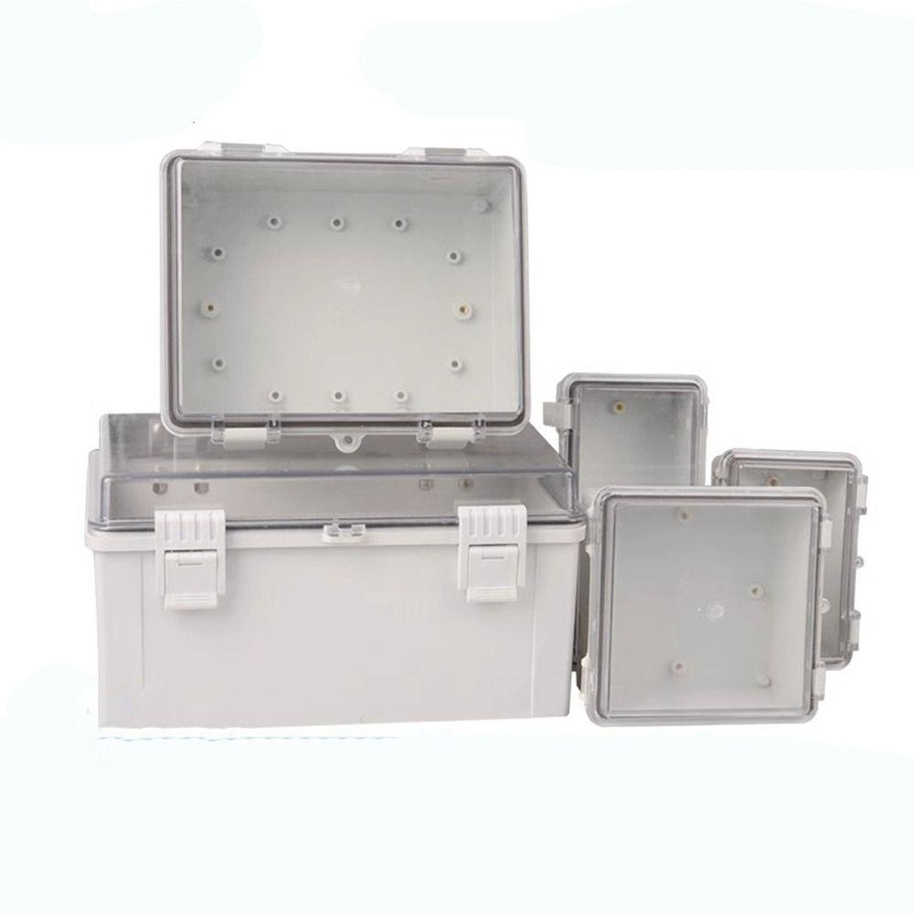 IP67 Electrical Junction Box Enclosure With Hasp Waterproof Outdoor Sealed Switch Power Case Plastic White Distribution Boxes