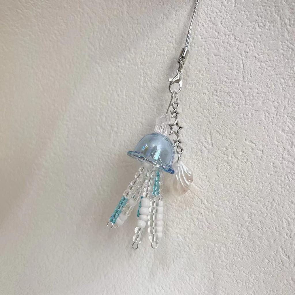 Ручной работы Ремешок для телефона в виде золотой рыбки Прочный акриловый шарм из бусин Модный аксессуар Портативный для сумок и кошельков Девичьи стили